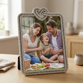 Silver Rope Heart Frame
