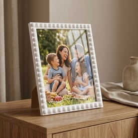 Wiltshire Beaded Photo Frame Soft White