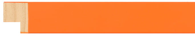 Orange Paint Flat Frame moulding: close-up of the finish and side profile