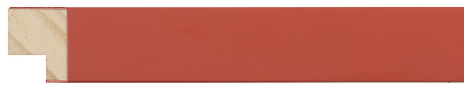 Red Paint Flat Frame moulding: close-up of the finish and side profile