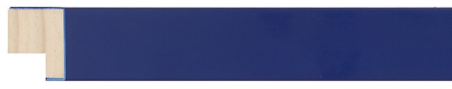 Blue Paint Flat Frame moulding: close-up of the finish and side profile