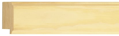 Natural Wood Stepped Flat Frame moulding: close-up of the finish and side profile