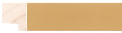Matte Gold Flat Frame moulding: close-up of the finish and side profile