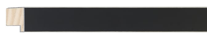 Black/Silver Flat Frame moulding: close-up of the finish and side profile