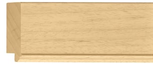 Natural Wood Flat Frame moulding: close-up of the finish and side profile