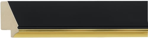 Black/Gold Reverse Frame moulding: close-up of the finish and side profile