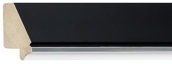 Black/Silver Reverse Frame moulding: close-up of the finish and side profile