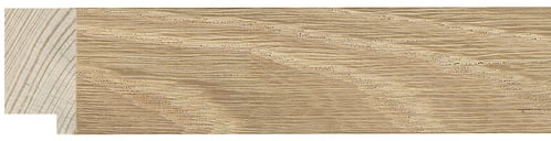 Oak Veneer Flat Frame moulding: close-up of the finish and side profile