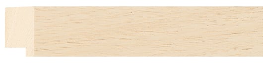 Natural wood Flat Frame moulding: close-up of the finish and side profile