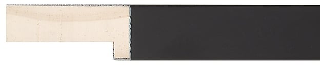 Black Flat Frame moulding: close-up of the finish and side profile