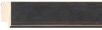 Black Flat Frame moulding: close-up of the finish and side profile
