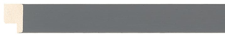 Grey Flat Frame moulding: close-up of the finish and side profile