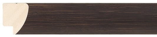 Brown Bevel Frame moulding: close-up of the finish and side profile