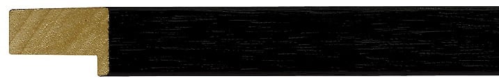 Black Wood Grain Flat Frame moulding: close-up of the finish and side profile