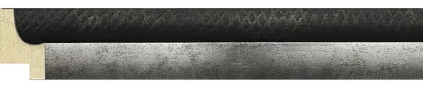 Black / Pewter Reverse Frame moulding: close-up of the finish and side profile