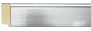 Brushed Silver Cushion Frame moulding: close-up of the finish and side profile