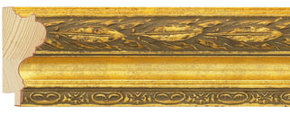 Gold Spoon Frame moulding: close-up of the finish and side profile