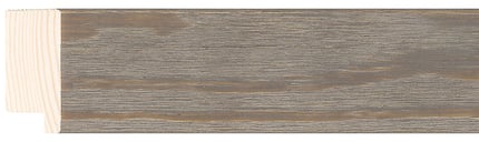 Grey Wood Flat Frame moulding: close-up of the finish and side profile