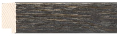 Black Flat Frame moulding: close-up of the finish and side profile