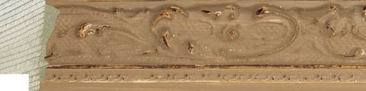 Light Brown Decorative Frame moulding: close-up of the finish and side profile