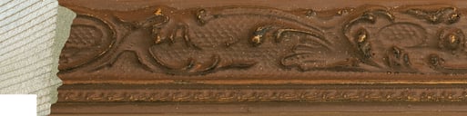 Maroon Decorative Frame moulding: close-up of the finish and side profile