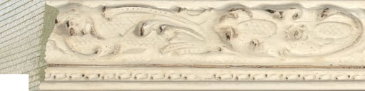 White Decorative Frame moulding: close-up of the finish and side profile