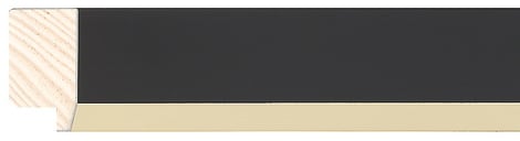 Black/Gold Flat Frame moulding: close-up of the finish and side profile