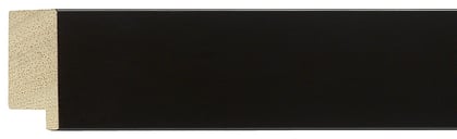 Black Flat Frame moulding: close-up of the finish and side profile