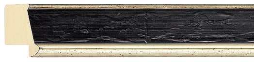 Black & Champagne Silver Reverse Frame moulding: close-up of the finish and side profile
