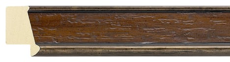Walnut / Pewter Reverse Frame moulding: close-up of the finish and side profile