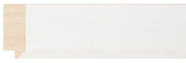 White Beveled Frame moulding: close-up of the finish and side profile