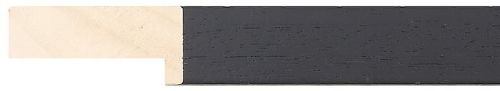 Black Flat Frame moulding: close-up of the finish and side profile