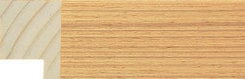 Oak Veneer Flat Frame moulding: close-up of the finish and side profile