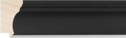 Black/Silver Scoop Frame moulding: close-up of the finish and side profile