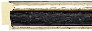 Black & Champagne Silver Spoon Frame moulding: close-up of the finish and side profile