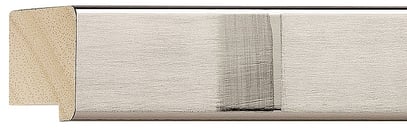 Silver Flat Frame moulding: close-up of the finish and side profile