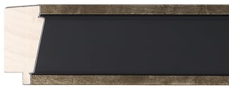 Black & Champagne Silver Bevel Frame moulding: close-up of the finish and side profile
