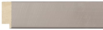 Brushed Silver & Black Sided Flat Frame moulding: close-up of the finish and side profile