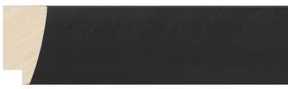 Black Cushioned Bevel Frame moulding: close-up of the finish and side profile