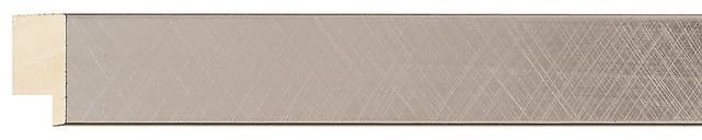 Silver & Black Sided Flat Frame moulding: close-up of the finish and side profile