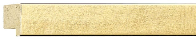 Brushed Gold with Black Sides Flat Frame moulding: close-up of the finish and side profile