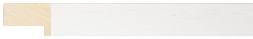 White Stain Flat Frame moulding: close-up of the finish and side profile
