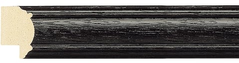 Black Cushion Frame moulding: close-up of the finish and side profile