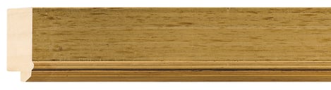 Gold Flat Frame moulding: close-up of the finish and side profile