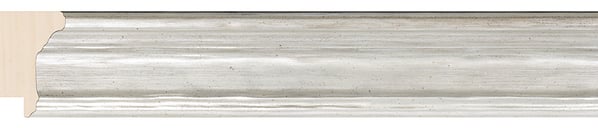 Silver Scoop Frame moulding: close-up of the finish and side profile