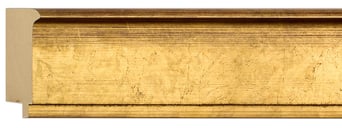 Gold Flat Frame moulding: close-up of the finish and side profile