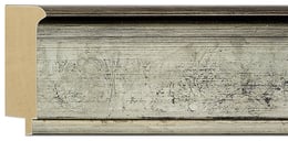 Silver Flat Frame moulding: close-up of the finish and side profile