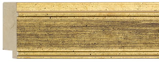 Gold Flat Frame moulding: close-up of the finish and side profile