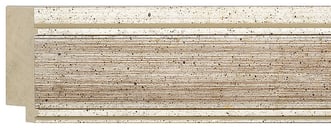 Silver Flat Frame moulding: close-up of the finish and side profile