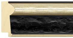 Black & Champagne Silver Spoon Frame moulding: close-up of the finish and side profile